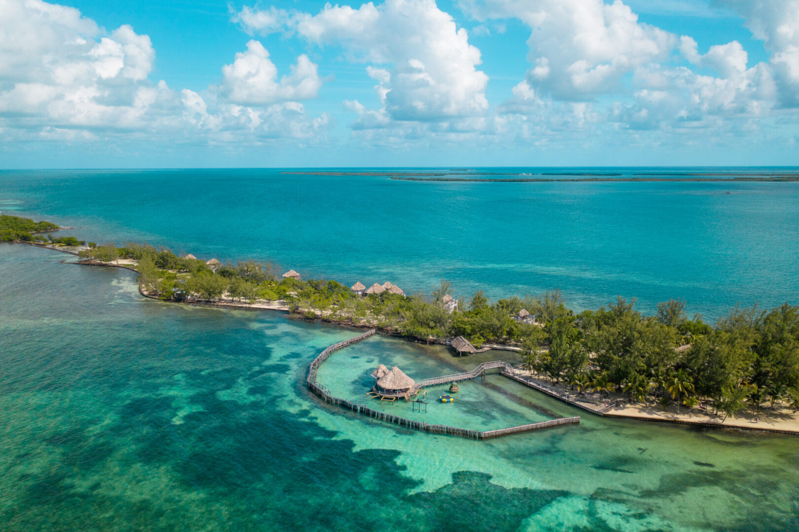 A view of an island from above.